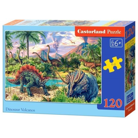 Puzzle 120el. dinosaur volc. CASTOR