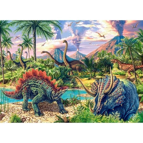 Puzzle 120el. dinosaur volc. CASTOR