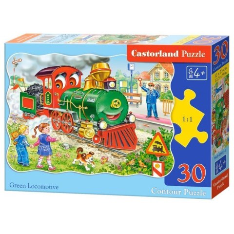 Puzzle 30 el. green locomotive CASTOR