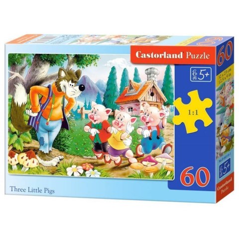 Puzzle 60el. three little pigs CASTOR