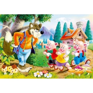 Puzzle 60el. three little pigs CASTOR