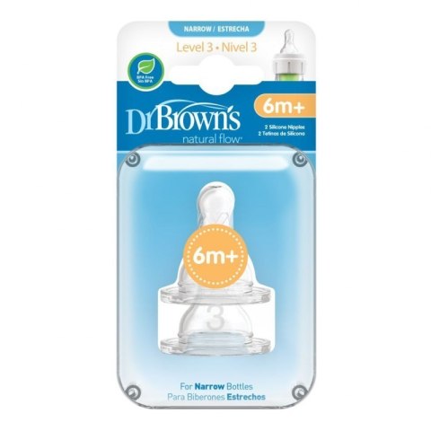Smoczki 3 standard silicon 2 szt 6m+ DR BROWNS DR BROWNS