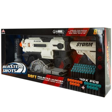 Karabin maszynowy zabawka pistolet wyrzutnia 40 pocisków EUROBABY ZABAWKI