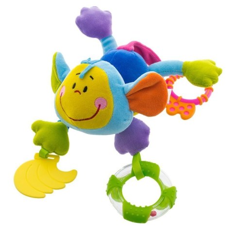 Pluszak maskotka małpka z grzechotką niebieska 29 cm EUROBABY ZABAWKI