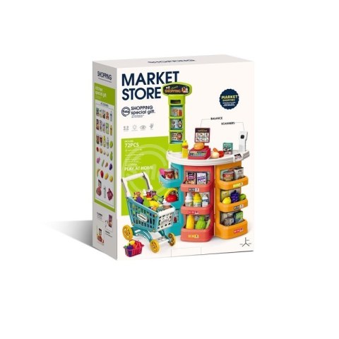 Stragan supermarket sklep dla dzieci wózek 76 el EUROBABY ZABAWKI