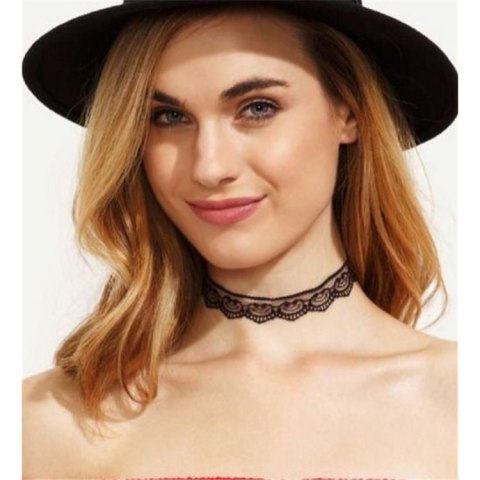 Naszyjnik choker obroża ażurowy biały N288B