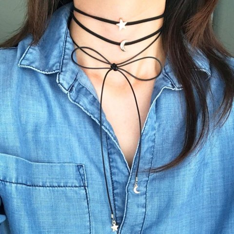 NASZYJNIK CHOKER MOON STAR - N481
