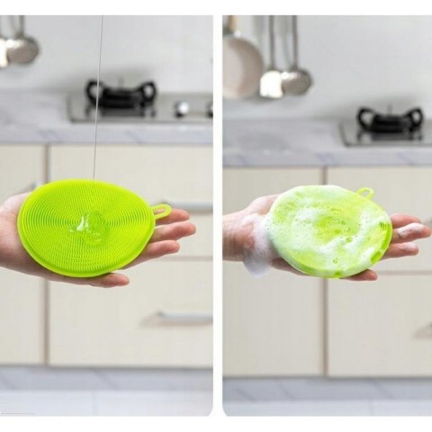 Myjka silikonowa zmywak kuchenny gąbka z rączką 10,6 cm