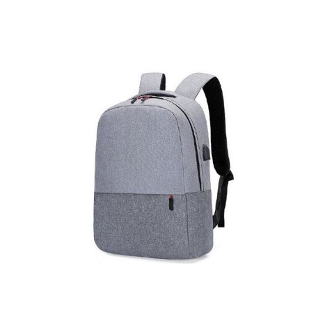 Plecak sportowy miejski na laptopa USB szary