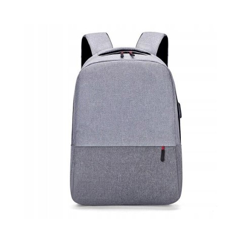 Plecak sportowy miejski na laptopa USB szary