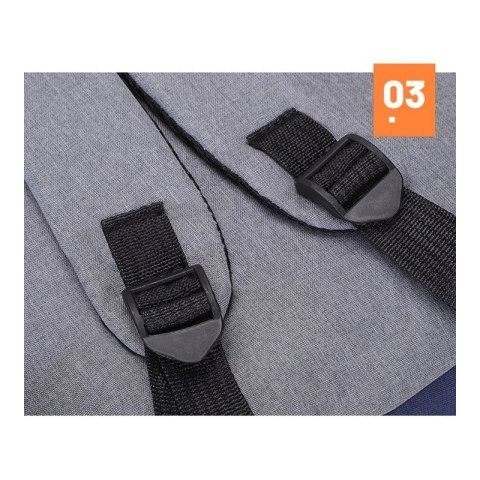 Plecak sportowy miejski na laptopa USB szary