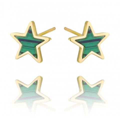 Kolczyki wkrętki sztyfty stal chirurgiczna pozłacane 14k 1 cm na 1 cm