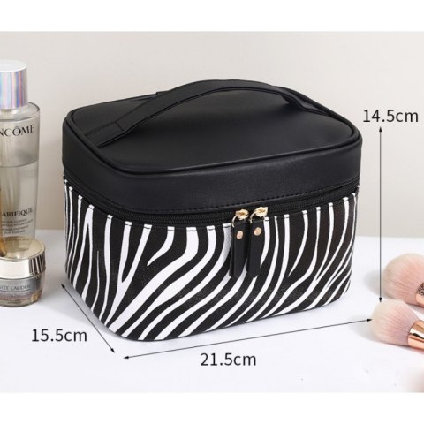Kosmetyczka kuferek organizer podróżny czarna zebra KS48