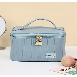 Kosmetyczka podróżna organizer kuferek niebieski denim KS71