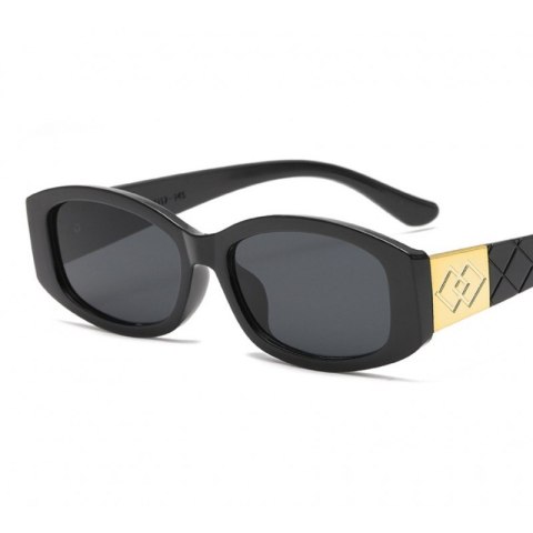 Okulary przeciwsłoneczne damskie czarne UV 400 kat. 3 OK378