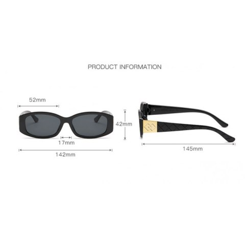 Okulary przeciwsłoneczne damskie czarne UV 400 kat. 3 OK378