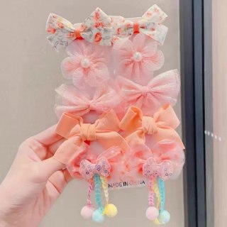 Spinki do włosów wsuwki kokardy cekiny zestaw 10 sztuk