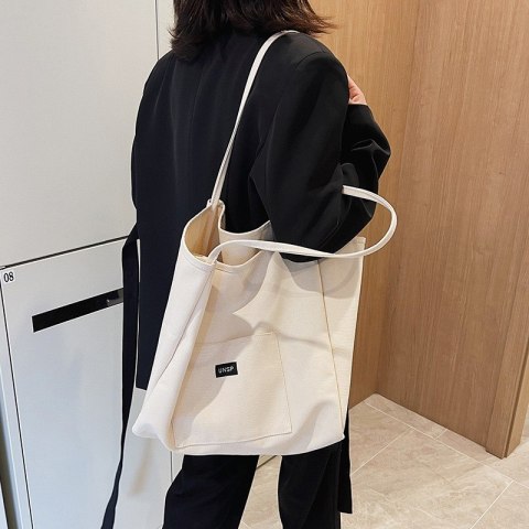 Torba materiałowa na ramię shopper plażowa duża 33x31 cm