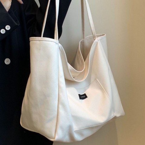 Torba materiałowa na ramię shopper plażowa duża 33x31 cm