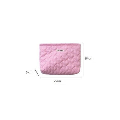 Kosmetyczka jednokomorowa pikowana serca 25 x 5 x18 cm KS120CZ