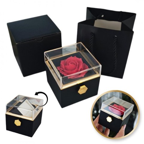 Pudełeczko Rose Treasure Box na biżuterię Wieczna Róża Obrotowe PDOZ26CZ