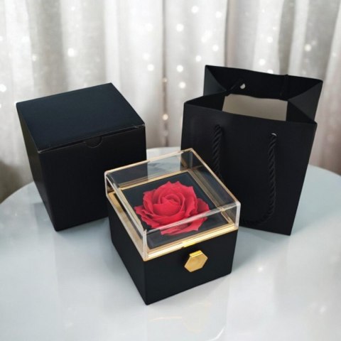 Pudełeczko Rose Treasure Box na biżuterię Wieczna Róża Obrotowe PDOZ26CZ