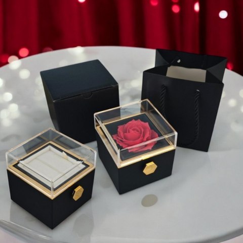 Pudełeczko Rose Treasure Box na biżuterię Wieczna Róża Obrotowe PDOZ26CZ