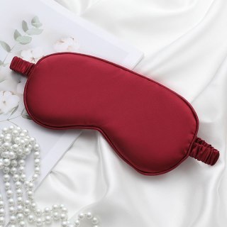 Maska na oczy do spania ELEGANT bordowa satynowa 20 x 9 cm OPK10BOR