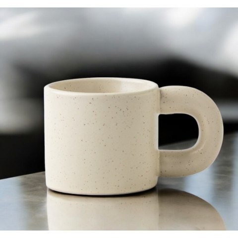 Kubek ceramiczny do kawy herbaty nakrapiany żółty 300 ml