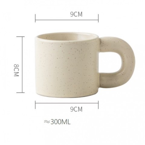 Kubek ceramiczny do kawy herbaty nakrapiany żółty 300 ml