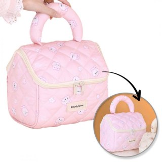 Kosmetyczka kuferek organizer pikowana różowa BUNNY