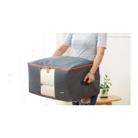 POKROWIEC Kufer NA POŚCIEL UBRANIA ORGANIZER TORBA grafitowa L 50x40x25cm OR105