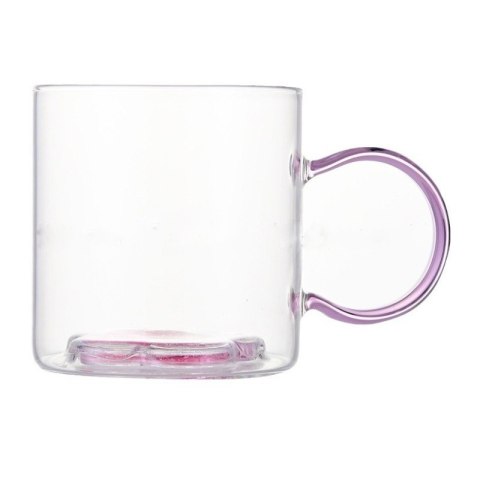 Szklanka termiczna kubek z brokatowym kwiatkiem 250 ml
