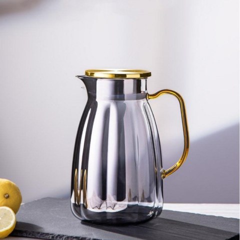 Dzbanek do napojów zestaw ze szklankami ryflowany 1600ml