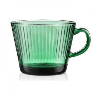 Filiżanka szklanka ryflowana duża butelkowa zieleń 380 ml 1szt