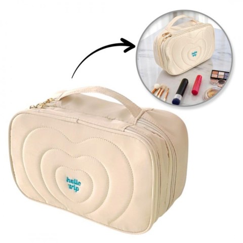 Kosmetyczka kuferek organizer pikowana z rączką 24x9x15 cm