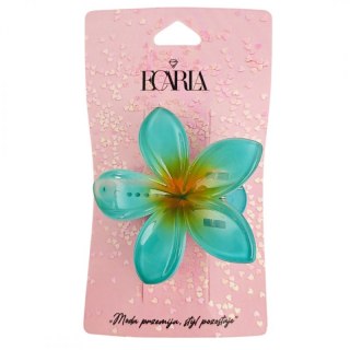 Spinka klamra klips do włosów kwiat ombre niebieski 6 cm