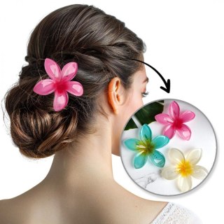 Spinka do włosów klamra klips kwiat różowy ombre 6 cm