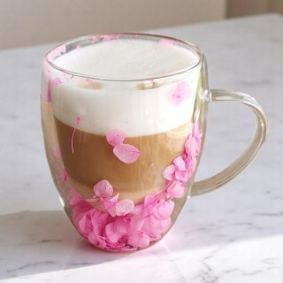 Szklanka termiczna kubek z hortensją róż 300 ml