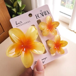 Spinki do włosów klamry zestaw 3 sztuki kwiat ombre XL mini