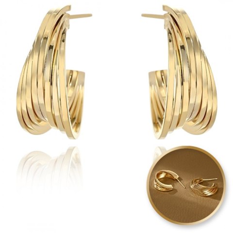 Kolczyki sztyfty stal chirurgiczna pozłacana 14k złoto 2,1 cm srebro S925