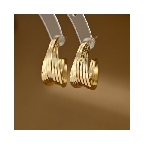 Kolczyki sztyfty stal chirurgiczna pozłacana 14k złoto 2,1 cm srebro S925