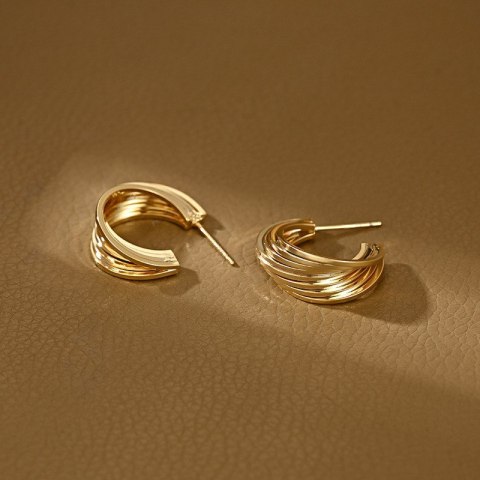 Kolczyki sztyfty stal chirurgiczna pozłacana 14k złoto 2,1 cm srebro S925