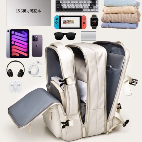 Plecak podróżny kabinowy bagaż podręczny 24-30L USB oxford
