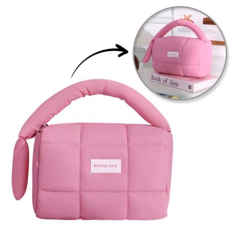 Kosmetyczka damska kuferek organizer pikowana 18,5x12,5x13 cm