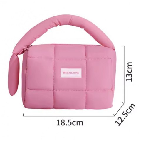 Kosmetyczka damska kuferek organizer pikowana 18,5x12,5x13 cm