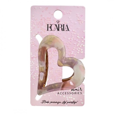 Spinka do włosów klamra łapacz serce panterka kremowa 6cm
