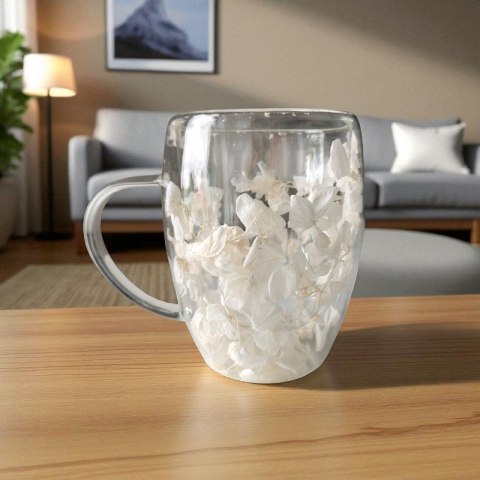 Szklanka termiczna kubek kwiaty hortensje 300ml