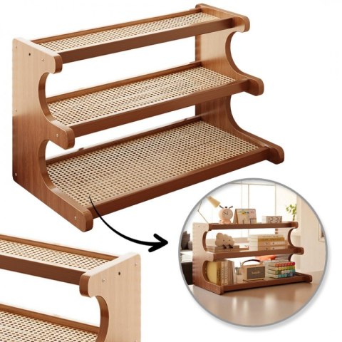 Regał bambusowy półka na biurko organizer 19x50x31 cm