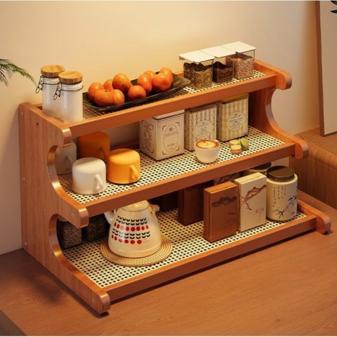 Regał bambusowy półka na biurko organizer 19x50x31 cm